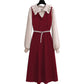 French A-line Board Waist Dress New Autumn and Winter with Fake Two-piece Base Skirt with Coat Long Skirt Temperament Suit