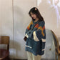 Autumn and Winter Loose Sweater Striped Pattern Knit Top Mid-length Casual Female Student Jacket