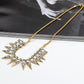 European and American Fashion Punk Rhinestone Gemstone Rivet Spiked Alloy Necklace Jewelry