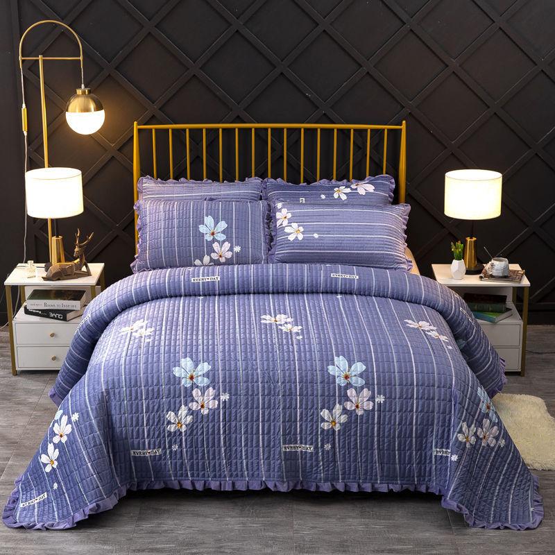 Crystal Fleece Blanket Double-sided Plus Fleece Blanket Sheet Thick Tatami Bedspread Quilted Non-slip Bed Cover Blanket Coral Fleece Blanket Soft