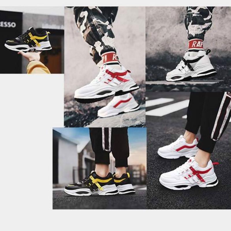Spring shoes men Daddy shoes Wild casual breathable inner running shoes Solid color daddy shoes