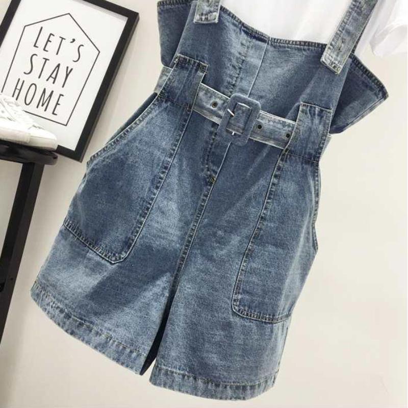 Small Fresh and Age-reducing Denim Overalls Spring and Summer Small One-piece Suspenders Short Jeans Women