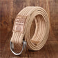 Men's and Women's Wild Canvas Belt Youth Students Double Ring Buckle Canvas Belt Woven Belt
