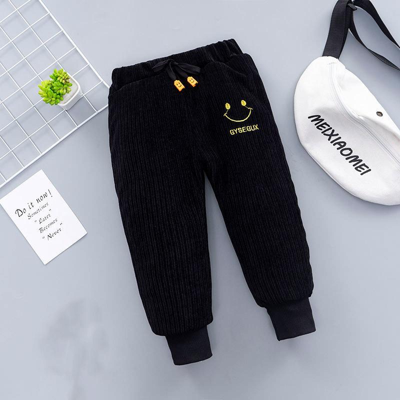 Boys' Cotton Pants Thickened Middle and Small Children's Winter Baby Loose Foot Binding Three-layer Cotton Sandwiched Warm Pants Korean Style