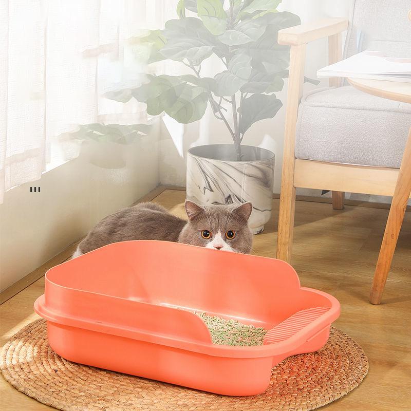 Cat Litter Box Splash-proof Semi-enclosed Large Cat Toilet Deodorant Cat Poop Box Small Kitten Litter Box Kitty Supplies