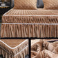 3pcs/set Wintercrystal Velvet Bed Skirt Three-piece Bed Cover Protective Cover Non-slip Quilted Bed Skirt Bed Cover and Pillowcase Three-piece Set