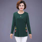 Plus Fleece Spring and Autumn Bottoming Shirt Long-sleeved Mother Wear Autumn T-shirt Top Small Shirt Middle-aged Women's Clothing
