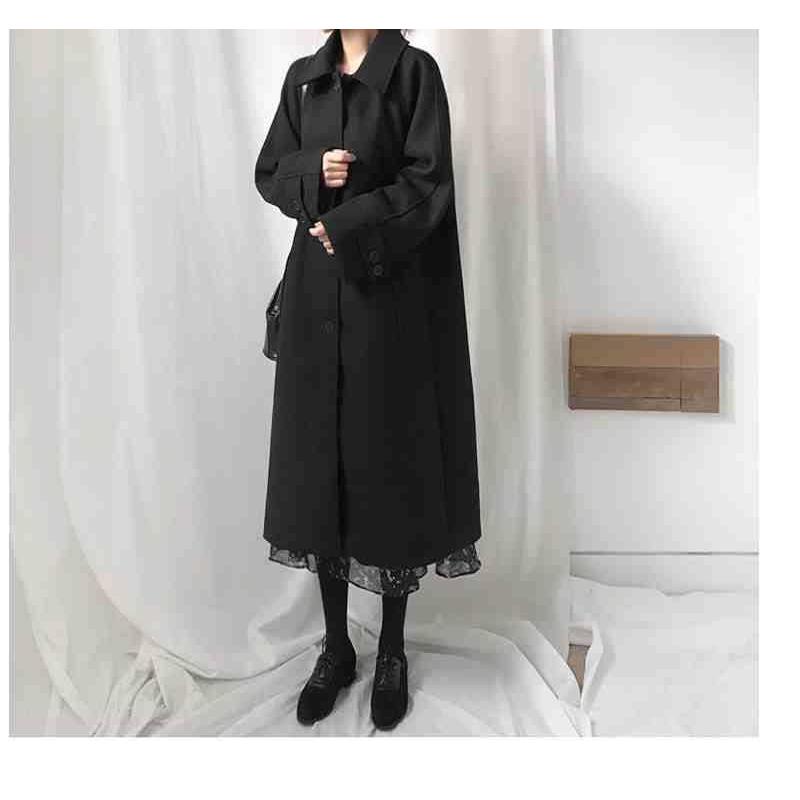 Thick over-knee woolen coat woman clothing woolen coat female mid-length autumn and winter