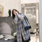 Winter High-end Imitation Mink Fur Coat All-match  Women's Mid-length Plus Cotton Slim Cardigan Plaid  Women's Loose Thick Knitted Coat