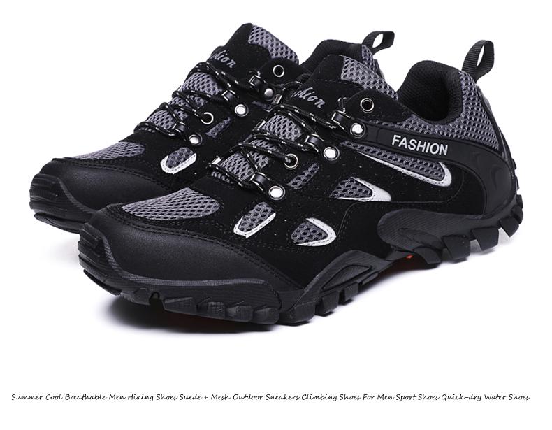 Summer Cool Breathable Men Hiking Shoes Suede Mesh Outdoor Sneakers Climbing Shoes Men Sport Shoes