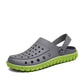 summer slippers men's outdoor sandals PVC hollow large size wading beach hole shoes