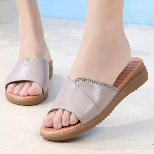 Fashion Slippers Women Summer Sandals Shoes Peep-toe Low Roman Sandals Ladies Flip Flops Slippers