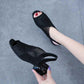 Plus Size 35-41 Summer Women Outdoor Hollow Mesh High Heels Flat Bohemian Beach Shoes Non-slip Office Lady Sandals