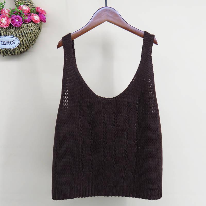 V-neck sexy camisole halter shirt loose sleeveless knit vest small suspenders sweater autumn