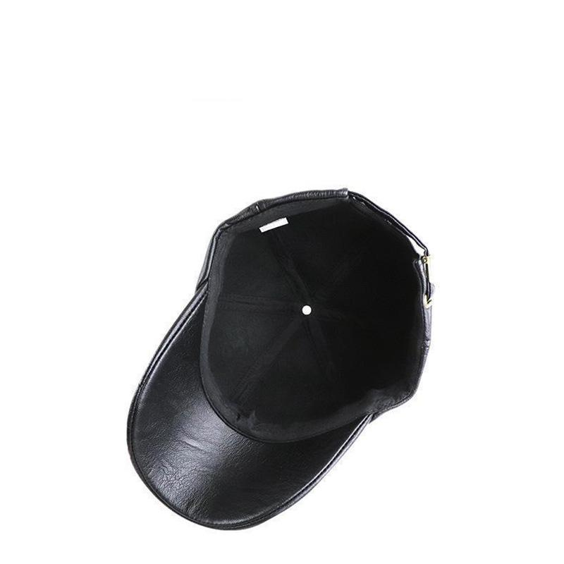 Pu Leather Baseball Cap Embossed Stencil Letters Men's Outdoor Peaked Cap Casual Warm Hat Waterproof Breathable Baseball Cap