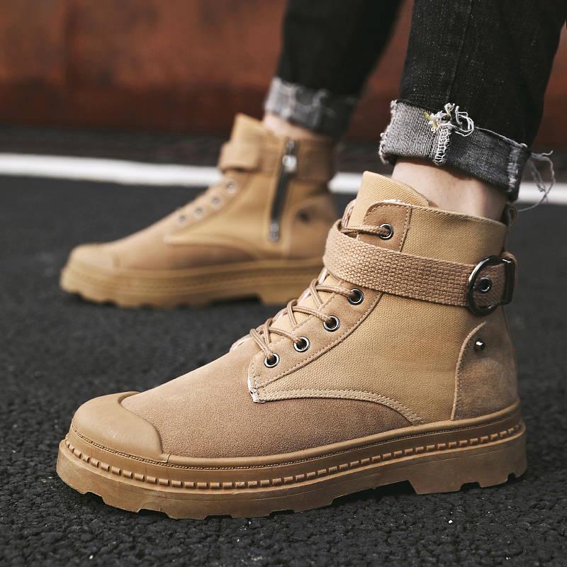 Men Martins Boots Autumn Winter High Top Causal Shoes Tooling Boots Male Desert Military Boots