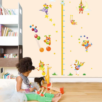 Cartoon clown height stickers for children's room bedroom removable wall stickers