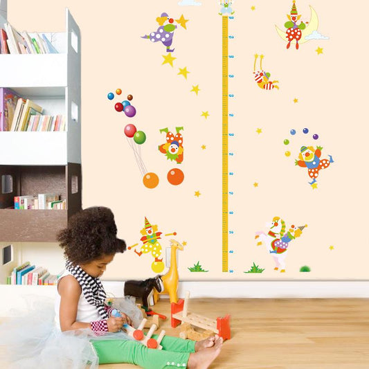 Cartoon clown height stickers for children's room bedroom removable wall stickers