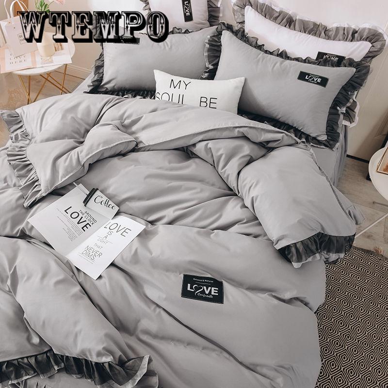 Household Items Set Four Sets of Comfortable Cotton Solid Color Quilt Bedroom Bedding