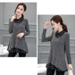 Long Sleeve Stand-up Neck Pullover Women's T-shirt Casual All-Match Novel Tee Ladies Polyester KnittingTops Pullover
