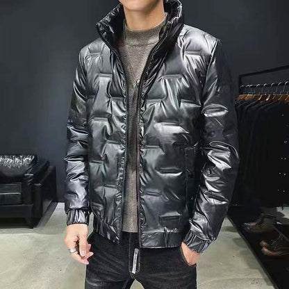 Glossy Lightweight Down Jacket Men's Winter Trend Fashion New White Duck Down Thick Warm Jacket