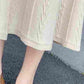 Autumn and Winter Women's High Waist A-line Skirt Knit Long Solid Color Casual Loose Umbrella Skirt Pleated Skirt