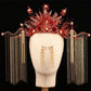 Bride Headdress Chinese Style Phoenix Coronet Costume Wedding Xiuhe Headdress Hair Accessories Red Wedding Hairpin Earrings