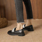British Style Small Leather Shoes College Style Sparkling Rhinestone Single Shoes Women Square Toe Platform Shoes