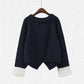Autumn Winter Short Sweater Women Students Loose Back Split Hem Knitwear Thick Pullover Sweater Jumper