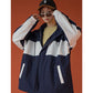 Spring and Autumn Sportswear Hooded Cardigan Color-blocking Jacket Female Loose Street Hip-hop Student Bf Harajuku Jacket