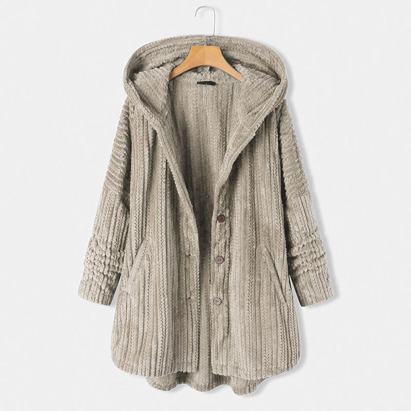Autumn Winter Women Jackets Solid Casual Plus Size Hooded Parkas Thick Warm Long Trench Coat Plush Loose Ladies Clothes