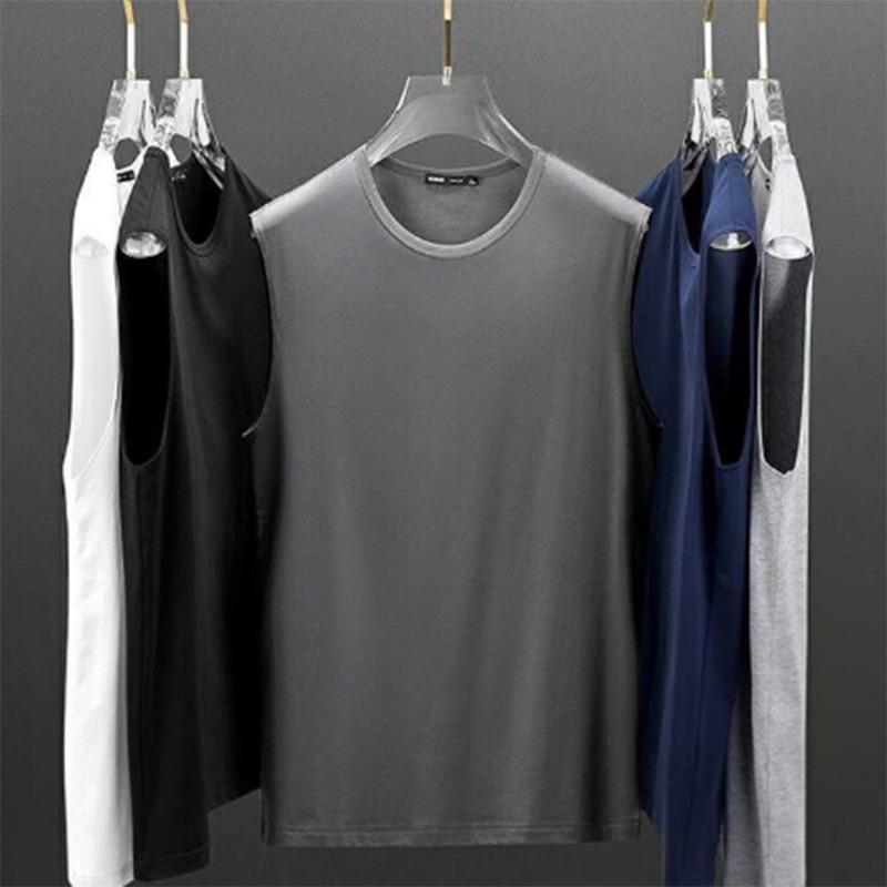 Men's Vest Wear Thin Sleeveless Men's Training Running Sports Quick-drying Breathable Waistcoat Loose Solid Color Men's Vest