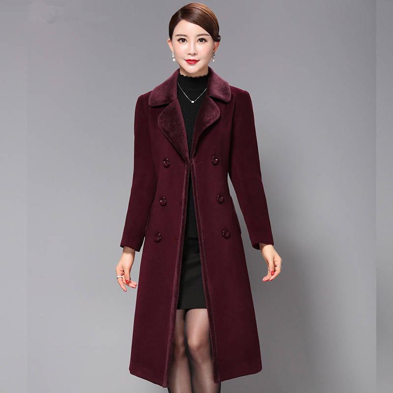 Winter Women Coat 2019 Casual Wool Coat Female Coat Fashion Warm Jacket Long Outwear Ladies Overcoat
