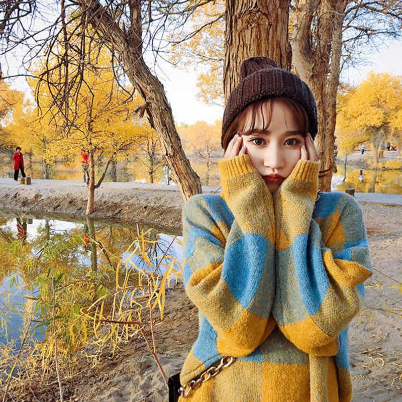 Autumn and Winter Loose Sweater Short Sweet Style Top Simple Loose Female Jacket