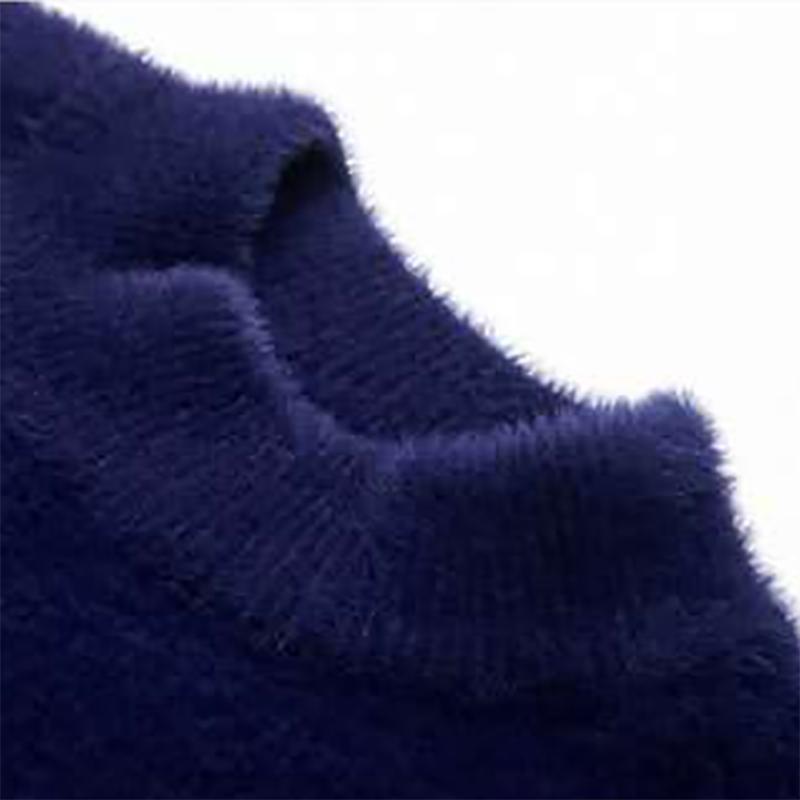 Men's Sweater Autumn Youth Thick Pure Color Korean Casual Knitted Pullover Long-sleeved Half-high Collar Base Sweatershirts