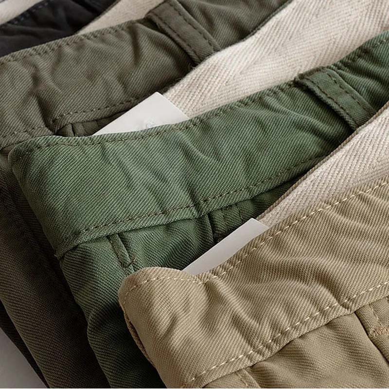 Summer Casual Shorts Men's Texture Slim Fit Trend Five-point Pants Men's All-match Straight Workwear Five-point Pants