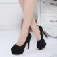 Women's Shoes Spring  Summer Korean Style Super High Heel Stiletto Round Toe Silver High Heels Sexy Female Waterproof Platform Single Shoes 12cm