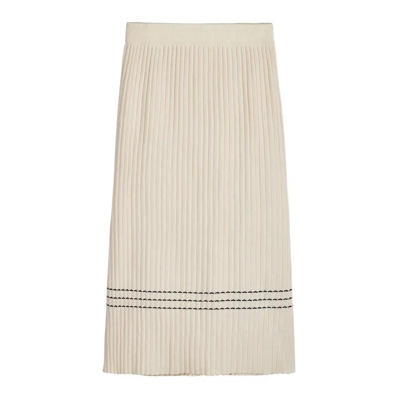 Women's Knitted Half-length Skirt Autumn and Winter Straight High Waist Slimming Loose Large Size A-line Large Skirt Thick Woolen Skirt