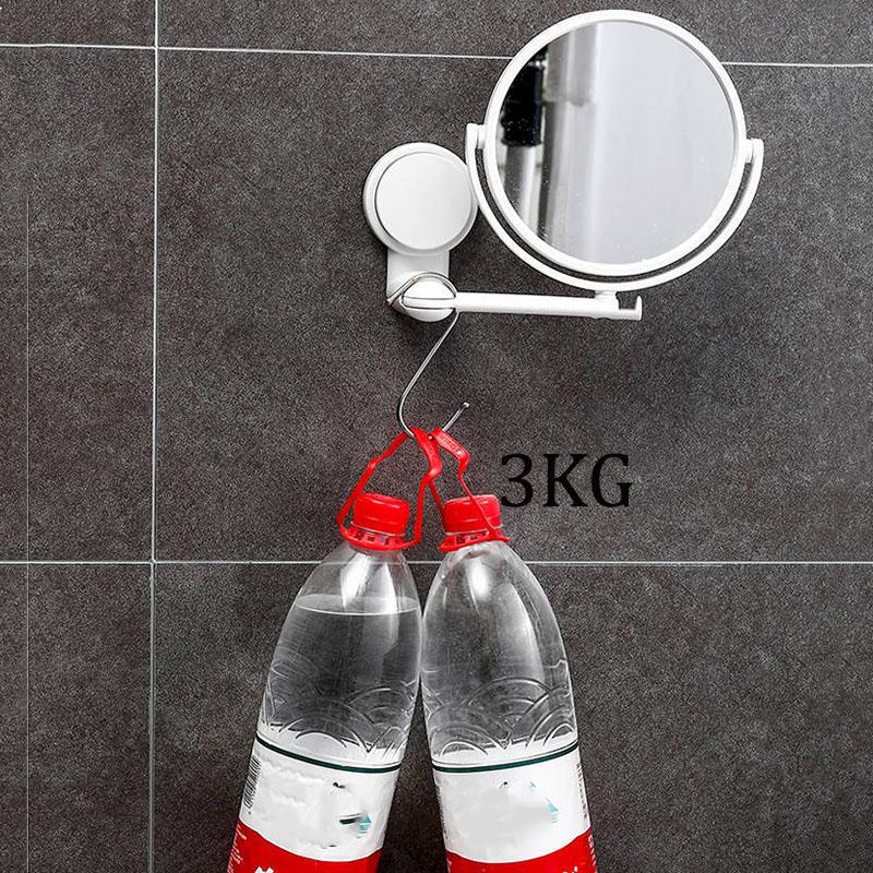 Wall-mounted Makeup Mirror Bathroom Bedroom Free Punch 360 Rotation Double-sided Mirror Three Times Magnifying Glass