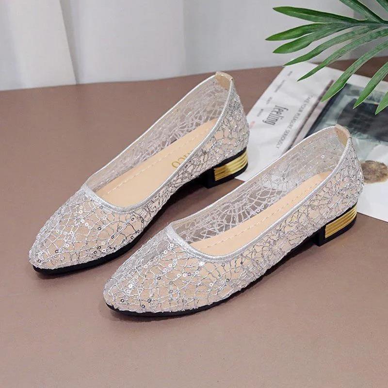 Ladies Sandals Summer Korean Version All-match Thick Heel Shoes Fashion Casual Breathable Mesh Beanie Shoes