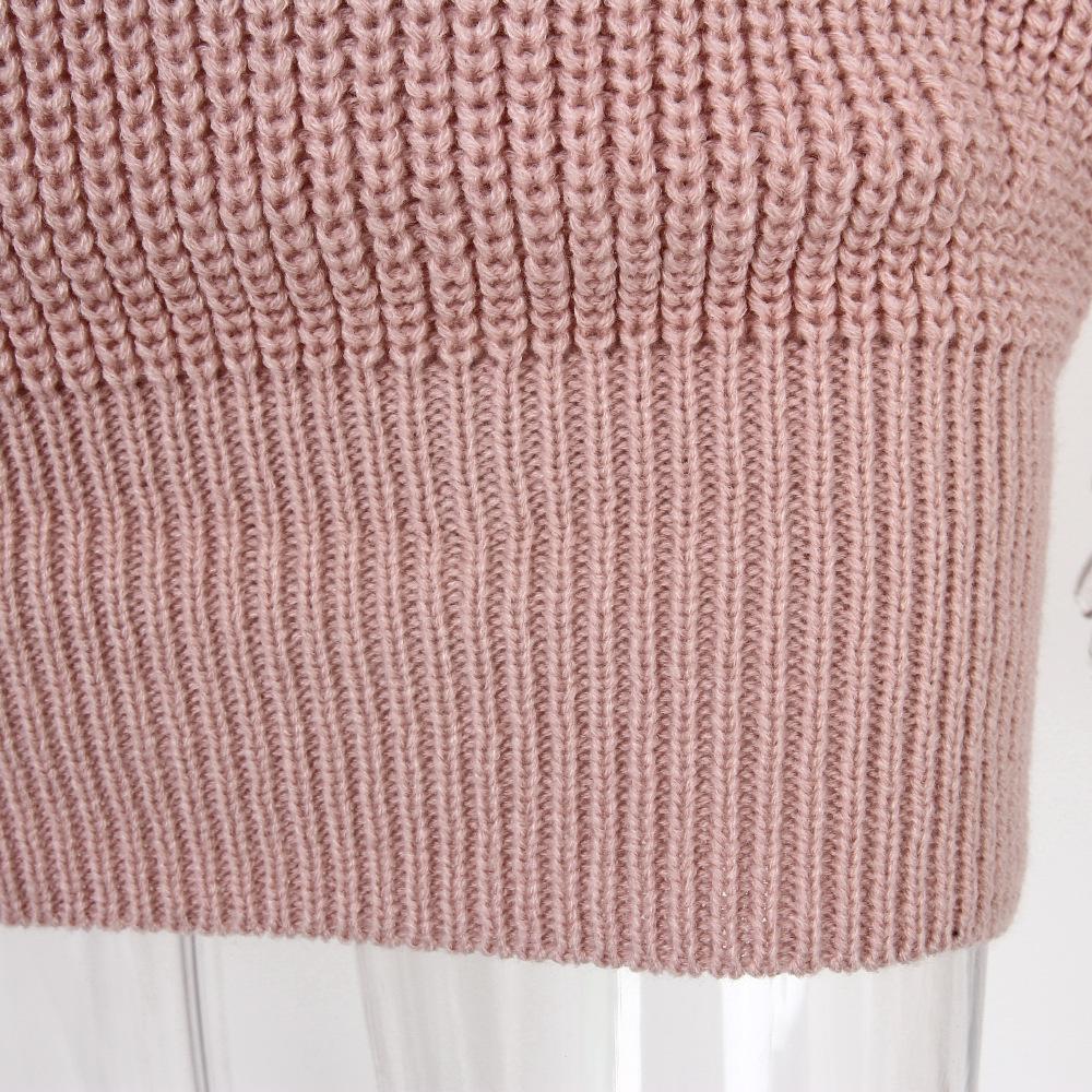 Sweater Women's One-shoulder Pullover Knitwear Mid-length Fluffy Casual Trend Sweater Dress European and American Style Jumper
