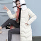 Autumn and Winter Down and Down Padded Jacket Women's Mid-length Korean Style Slim Slimming Padded Coat with Large Fur Collar Padded Coat