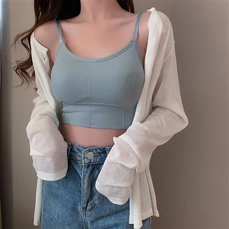 Korean Version of The Vest Straps Beautiful Back No Steel Ring Sexy Breast Wrapping Women's Underwear Bra
