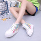 Cutouts Lace Canvas Shoes Hollow Floral Print Breathable Platform Women Casual Shoes Woman