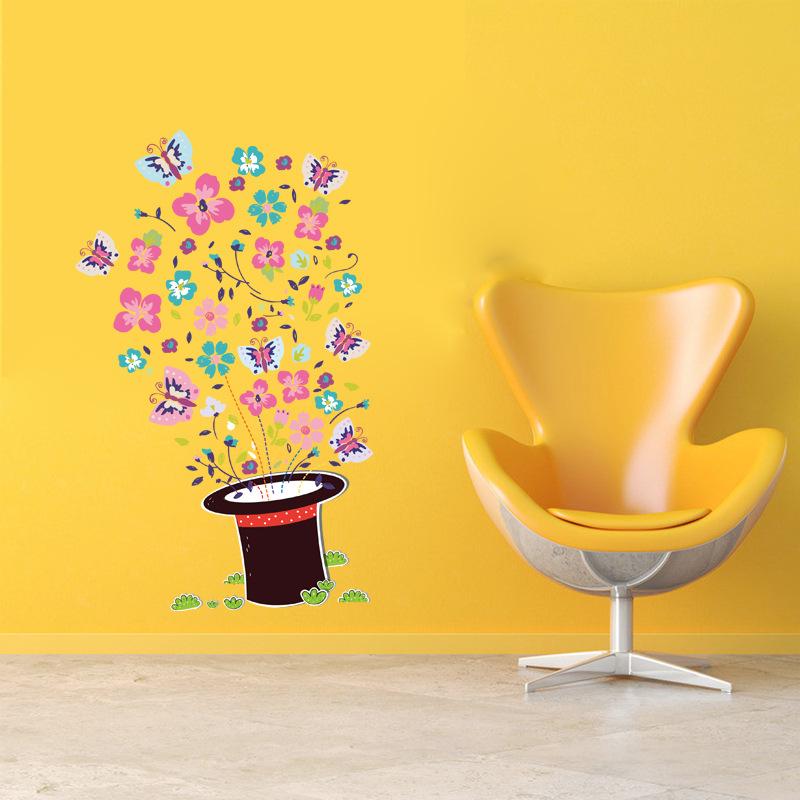 Magic hat butterfly sticker living room bedroom decoration stickers environmental stickers