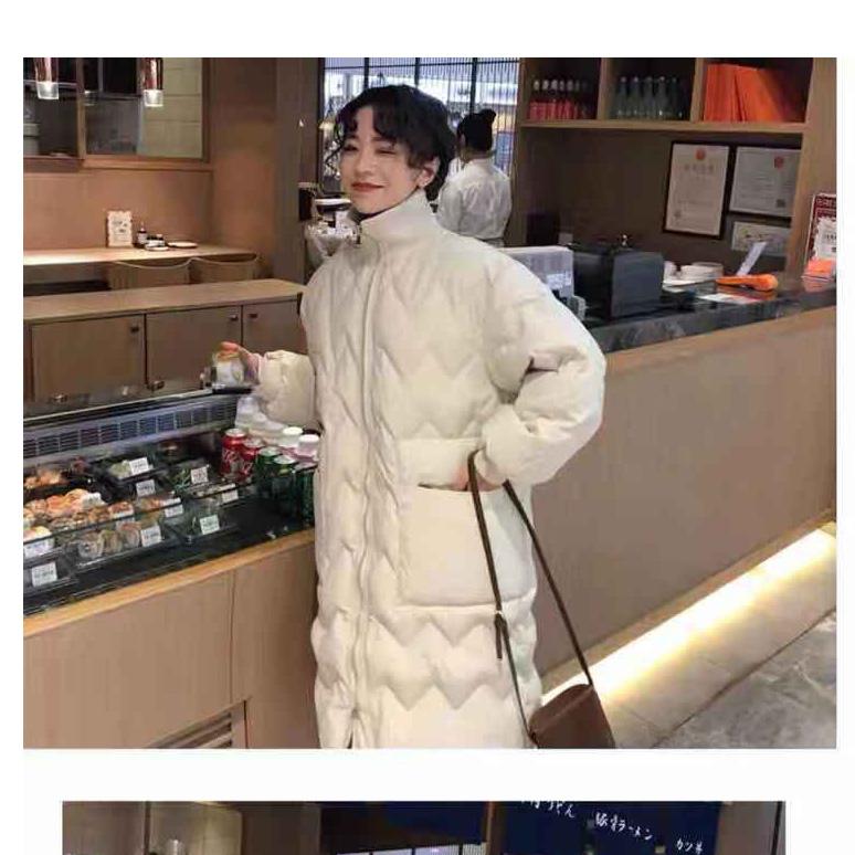 Women's Cotton-padded Jacket Over The Knee Mid-length Stand-up Collar Bread Jacket Down Coat Cotton-padded Jacket