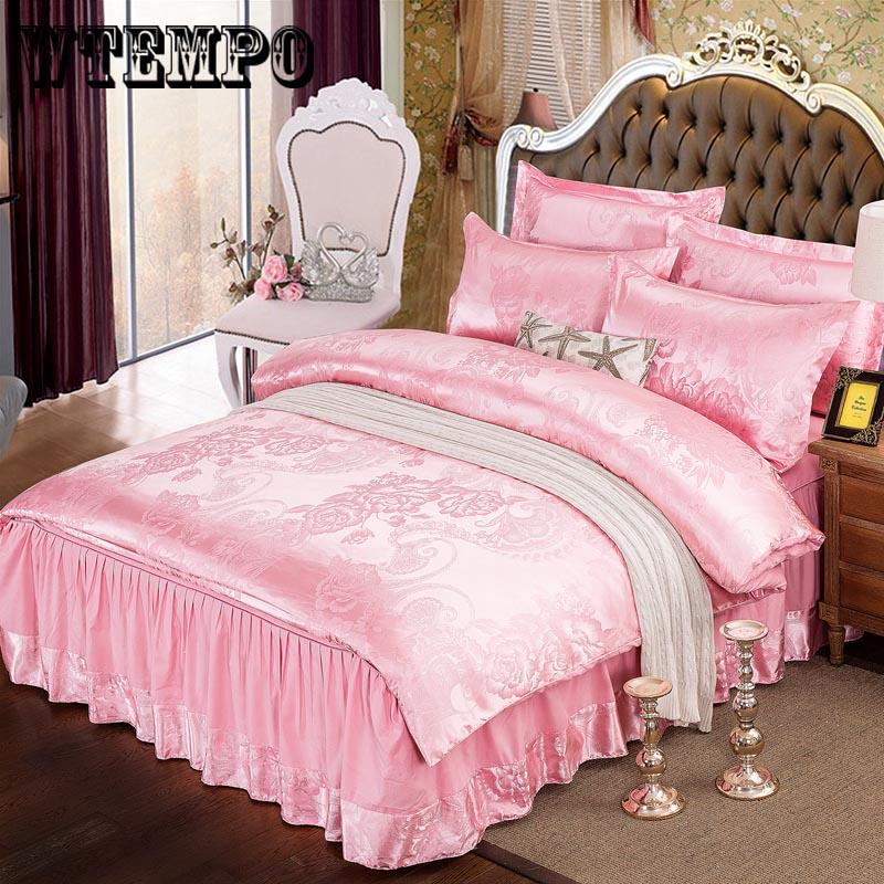 New Stain Jacquard Bedding Set Duvet Cover European  Bed Set Cotton+Jacquard Bedlinen Cover Set