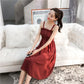 One Piece Women Sexy A-line Skirt Sling Dress Mid-length  Sleeveless Ruffled Folds Tube Top Party  Dress