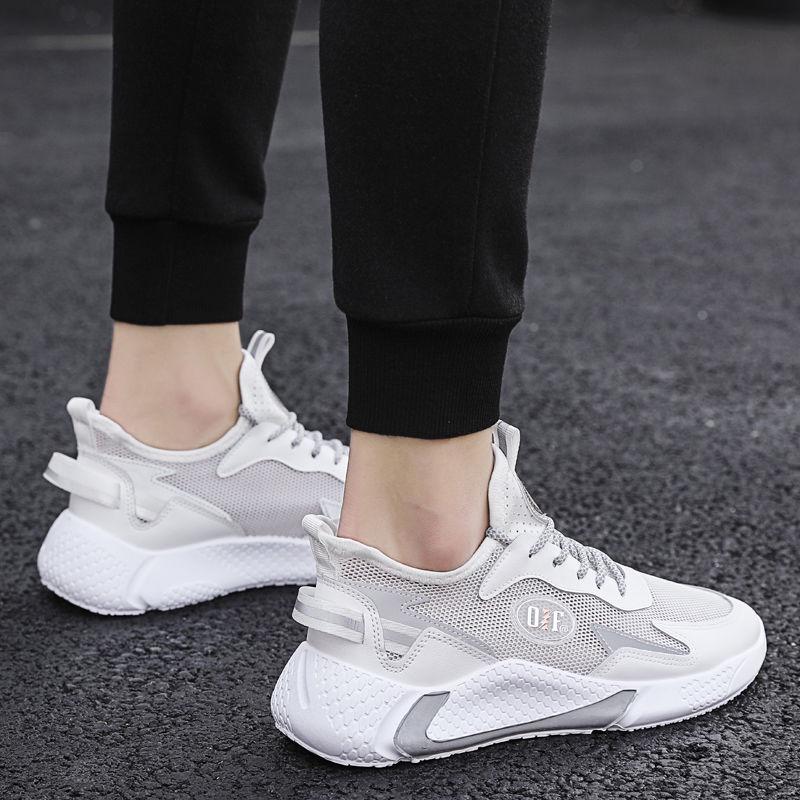 Mens Shoes Casual Summer Mesh Breathable Sneakers Shoes White Comfortable Lace-Up Trainers Zapatillas Hombre Deportiva