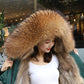 Winter Fashion Trend Raccoon Fur Liner Pie To Overcome Female Detachable Mid-length Coat Fur Coat
